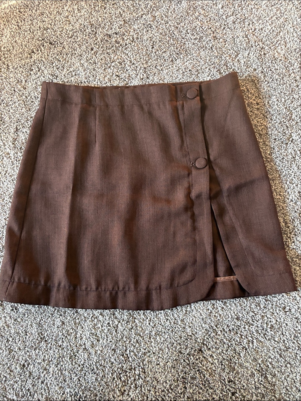 Peppermayo Chocolate Brown Wrap Mini Skirt